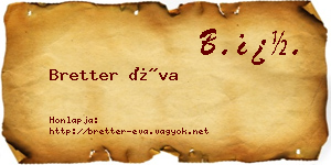 Bretter Éva névjegykártya
